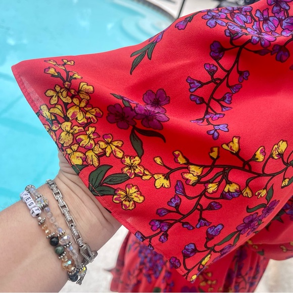 Nanette Lepore Terracotta Flutter Sleeve
Chiffon Floral Print Shirtdress Size 14 - Picture 7 of 10